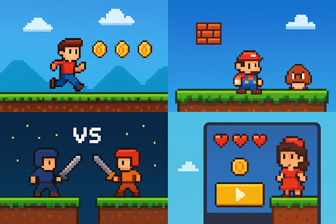 Develop unity pixel art game, pixel web game, top down game, retro game ...