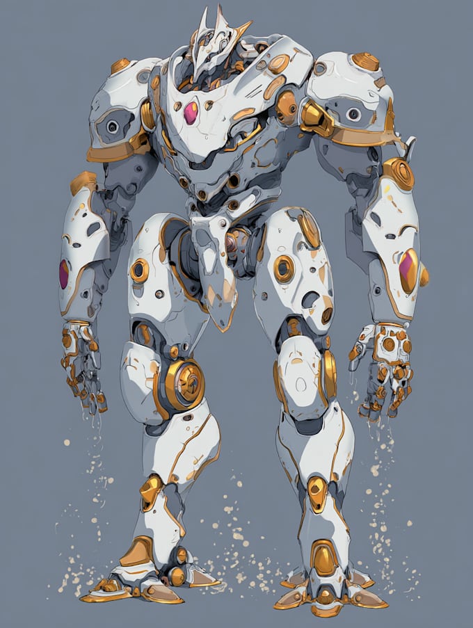draw a mecha robot art and illustration