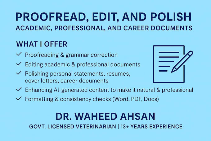 proofread personal statements academic professional documents cv
