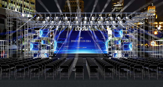 redesign 3d event meeting hall, concert party,show truss, conference hall render