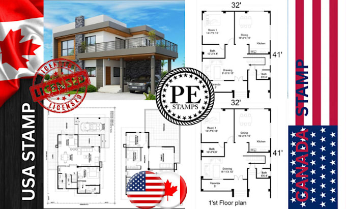 stamp, sealed drawings, engineering letter, code review canada for approval