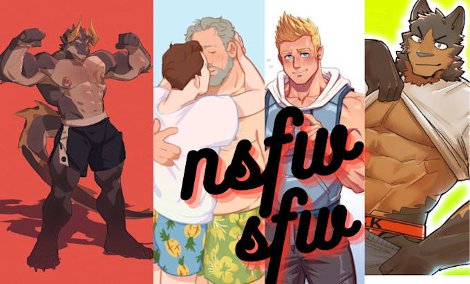 Make gay bara nsfw character, or nsfw furry illustration by Mrnsfw | Fiverr