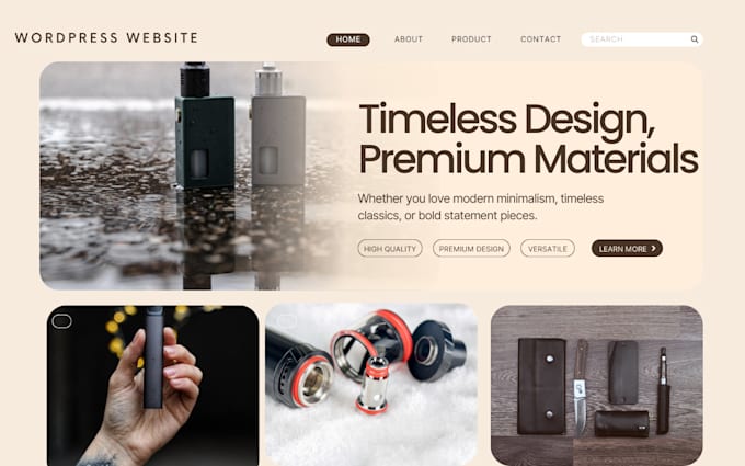 build modern vape store or e cigarette ecommerce website