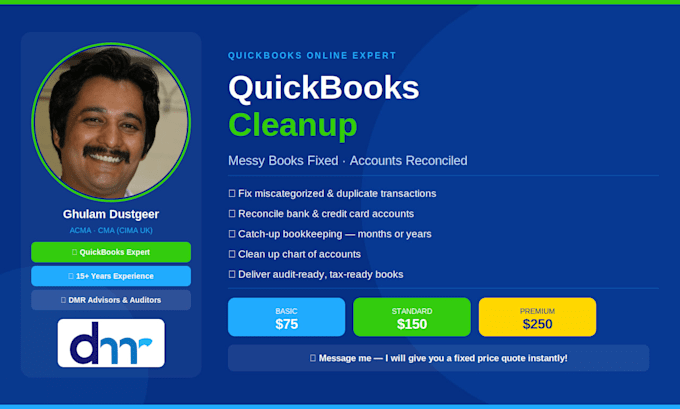 cleanup quickbooks online, do bank reconciliation and catchup bookkeeping