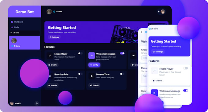 create a custom discord bot and dashboard