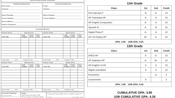 Certificate/transcript Layout Design college transcript do highschool transcript design ged ...