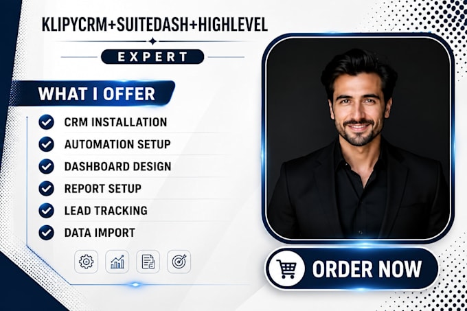 setup klipy CRM suitedash and highlevel crm for b2b smb automaton