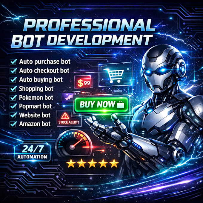 auto purchase bot auto booking bot auto buying bot pokemon bot bot development