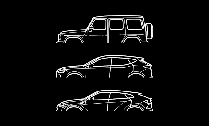 draw vector silhouette illustration your car
