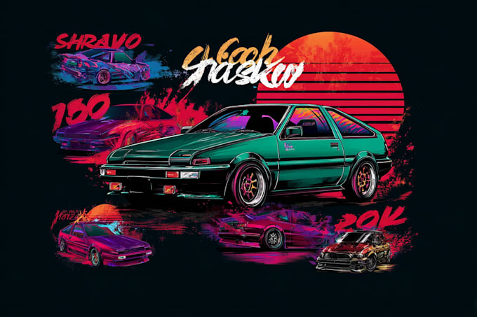 make retro automotive tshirt, car show design