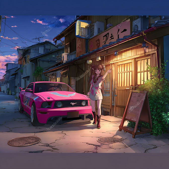 do anime style background art illustration for vtuber stream