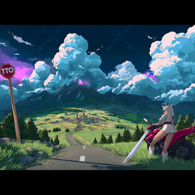do cute cartoon or lofi anime illustrations, background