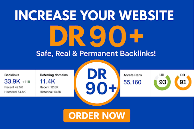 incresd ahrefs DR 90 plus 5days