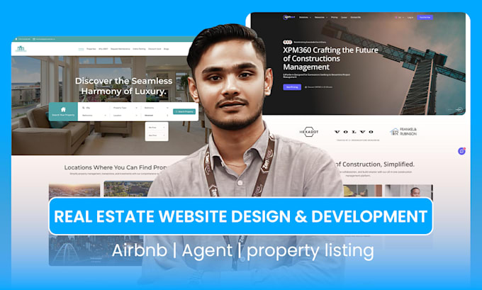 develop a custom real estate website with property listings