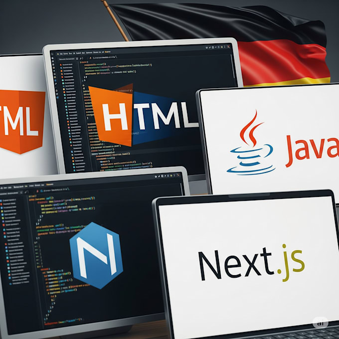web app development in german with HTML java next js saas