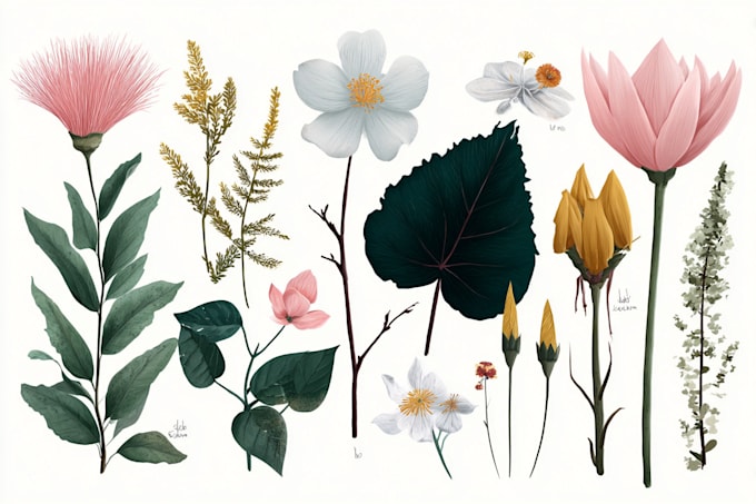 draw botanical illustration art for you