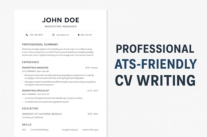 write a modern and job winning professional CV
