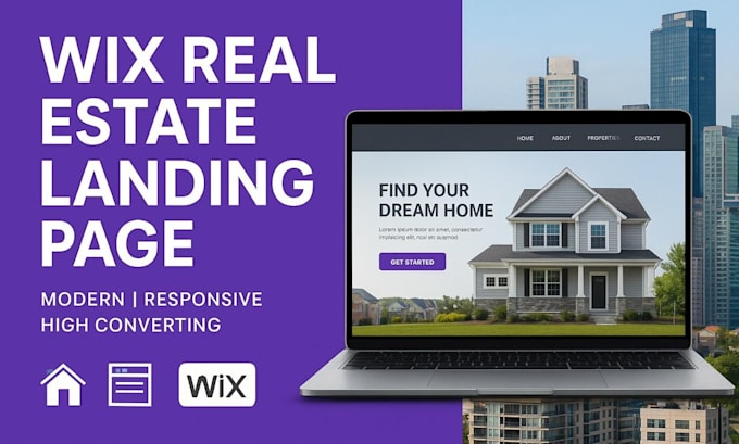 Design redesign high converting wix real estate landing page real ...