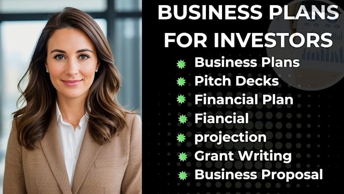 prepare business plan, proposal, pitch deck, financial plan