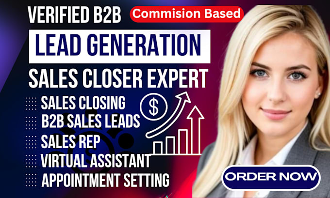 generate b2b leads and close sales on a commission basis