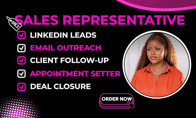 be your sales representative generate linkedin leads, email outreach, closure