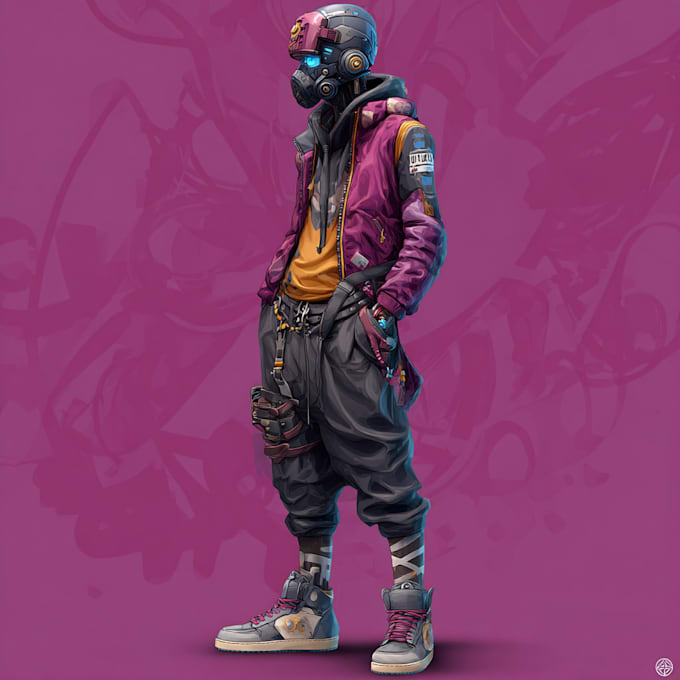 Create realistic sci fi, cyberpunk characters concept art by Pirobuscds ...