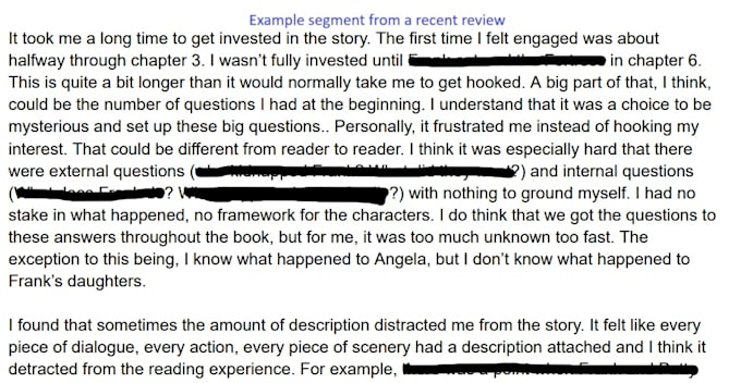 beta read your novel with an average reader perspective