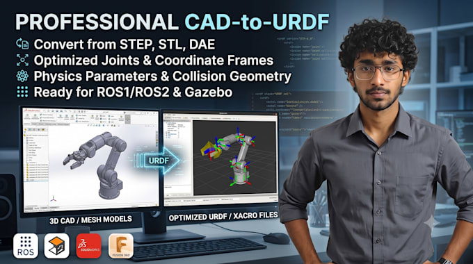 create urdf files from cad or 3d models