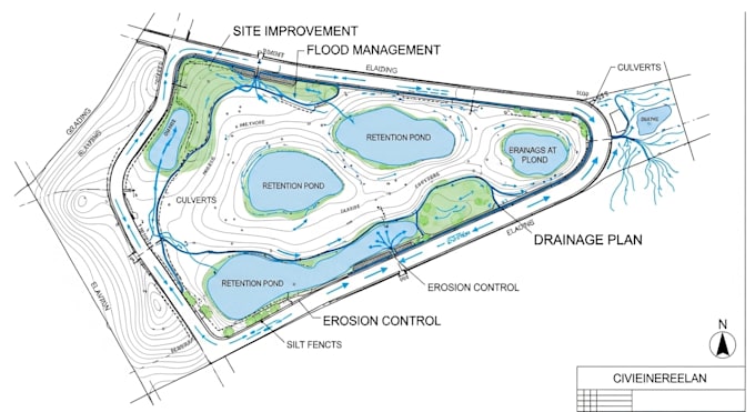 Do site improvement, flood management, erosion control, drainage plan ...