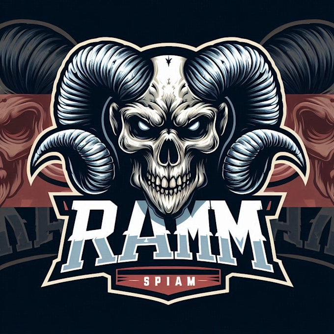 Make a custom ram skull mascot logo design by Arethaende | Fiverr