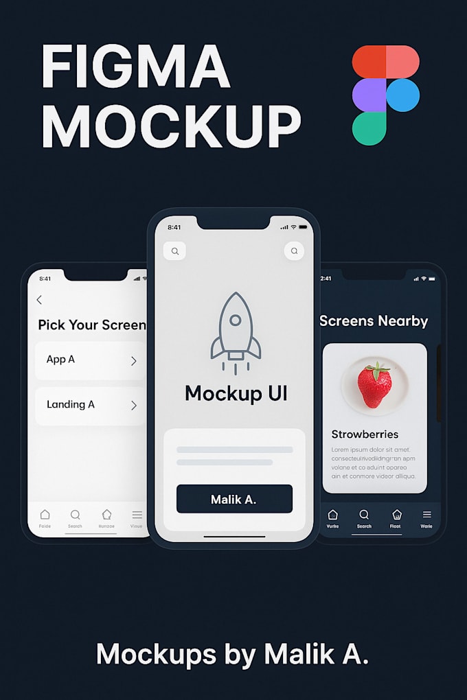 clean figma wireframes and UI mockups