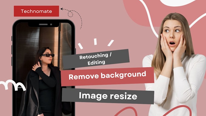 do photo editing, retouching, image resize, background remove