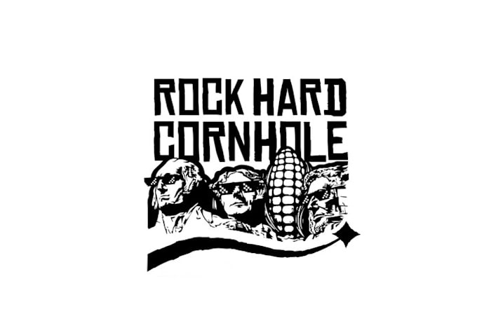design minimal DIY concrete corn hole kit logo