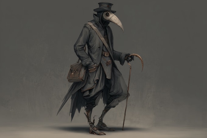create dark character art illustration