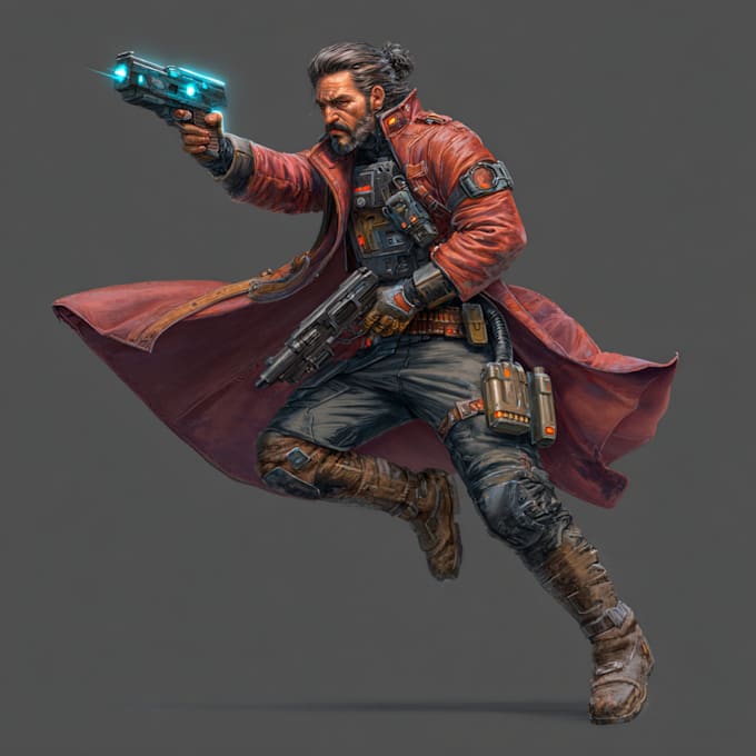 design futuristic sci fi characters with armor