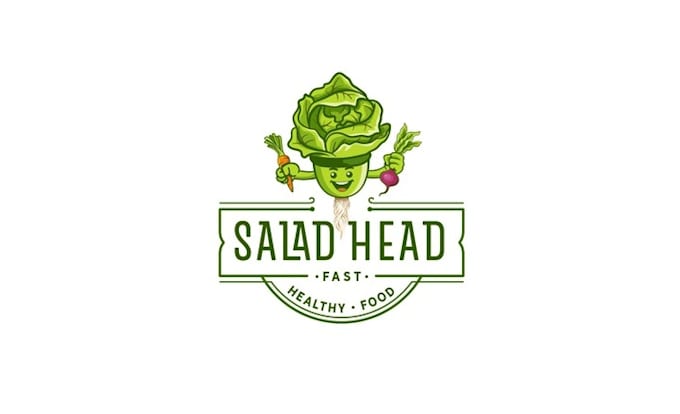 design significant organic fresh salad bar logo