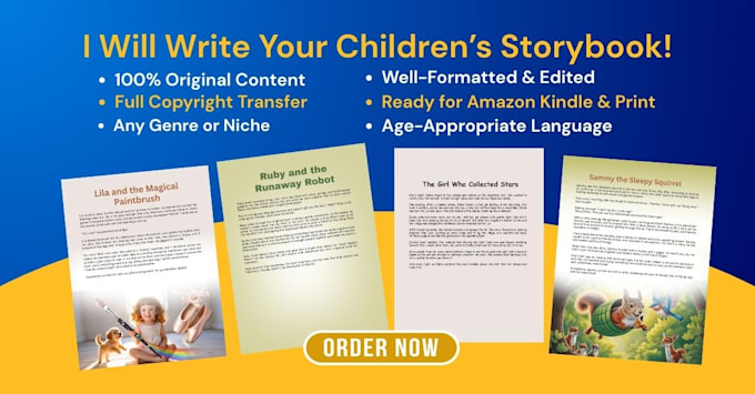 write and design a magical storybook for children