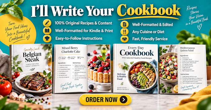 write a delicious cookbook or recipe ebook for you
