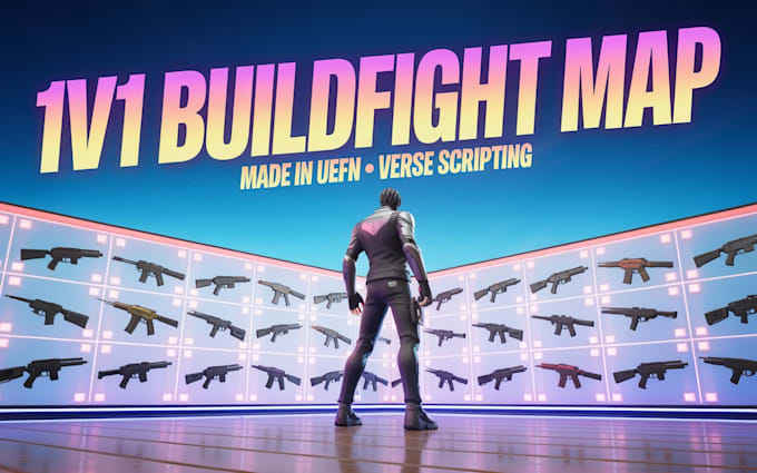create a competitive fortnite 1v1 build fighting map using uefn