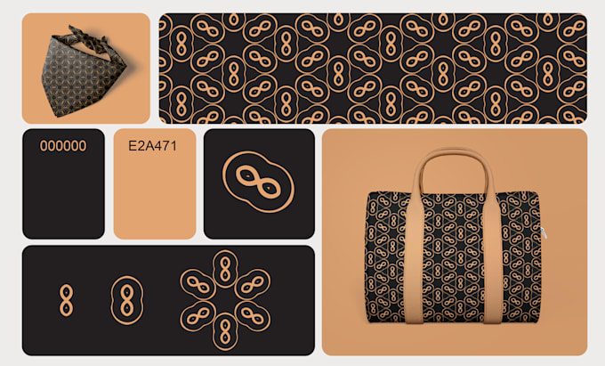 create monogram pattern design for fashion and package design