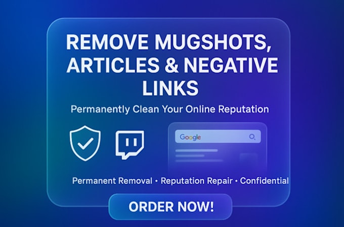 remove mugshots articles and bury negative link from google permanently