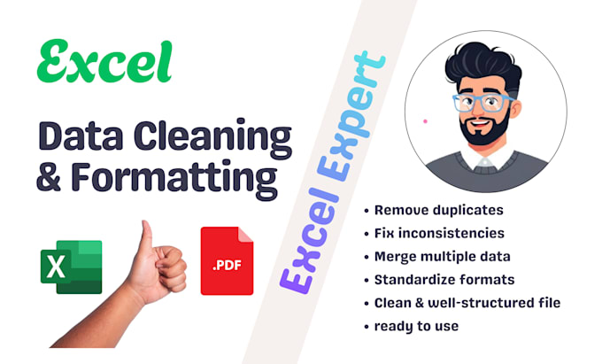 clean large excel datasets for accurate reports, records and analysis