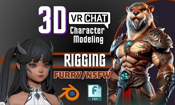 Design a high qualitied 3d vrchat furry avatar, pc and quest ...