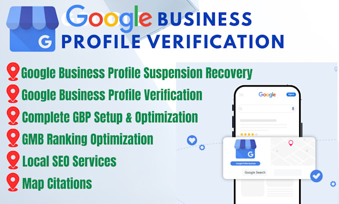 google business profile verification, map citation, fix suspensions