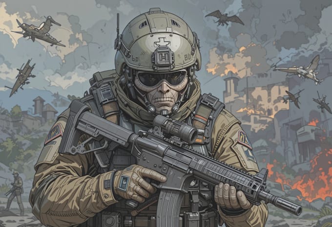 draw military themed illustrations