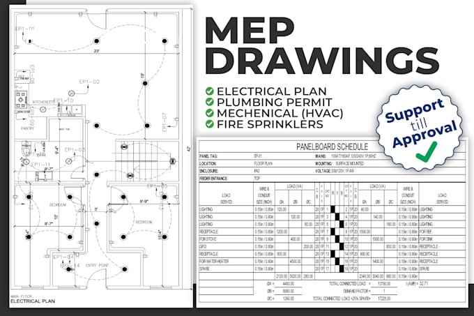 do mep plan, electrical drawing, plumbing, hvac, city permit