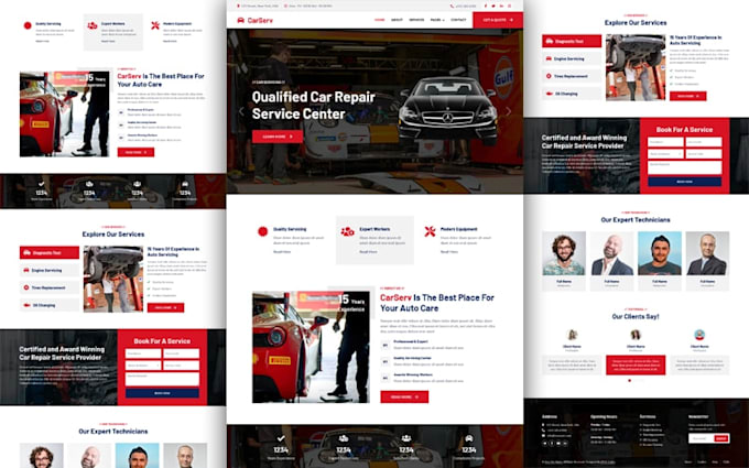 build auto repair, detailing, car washing, towing website in wix or wordpress