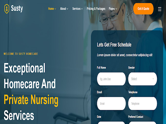 design home care website independence living website healthcare dentist website