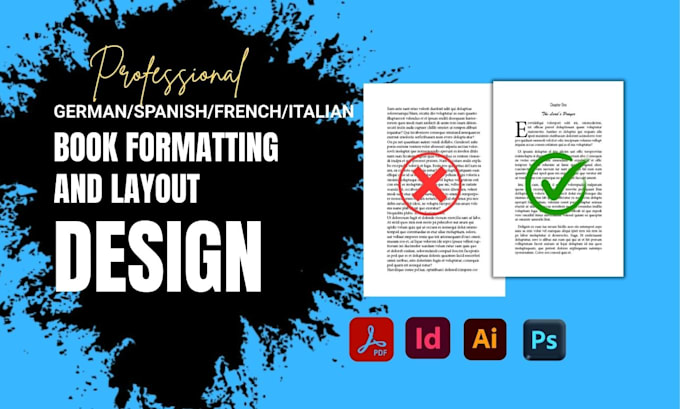 design, format french manuscript, spanish, germany, italian book, workbook kdp