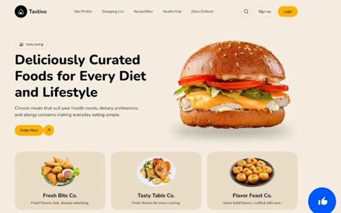 design restaurant food ordering website table reservation delivery tracking site